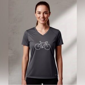 🍓 Terry Women's Reflective Short Sleeve Shirt  Gray MEDIUM Bicycle Cycling